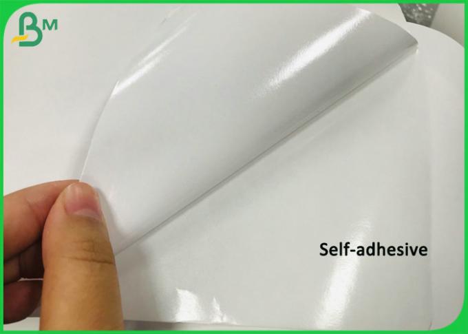 Feuille auto-adhésive blanche extérieure à haute brillance de papier de l'autocollant 80gsm de grand format